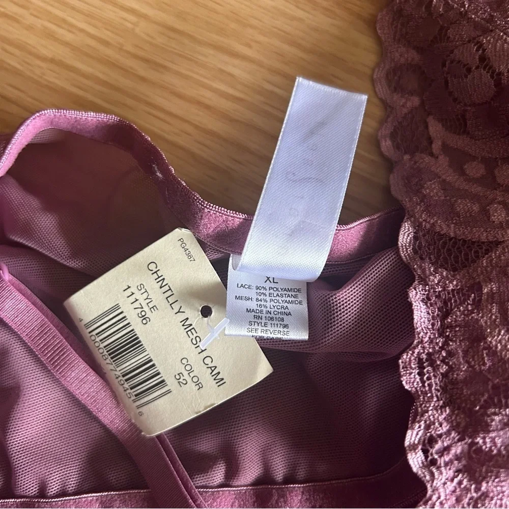 NWT Inner Self Chantilly Mesh Cami Top XL
